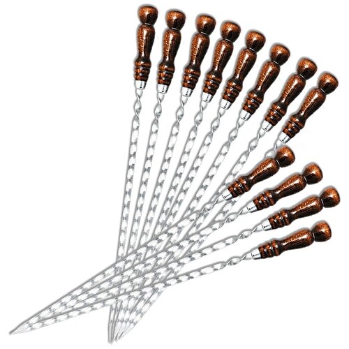 Набор шампуров, шампуры с деревянной ручкой, шашлычный набор, комплект шампура, 40 см, 20 шт