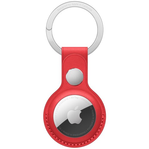 Брелок Apple, красный кожаный брелок для airtag apple leather key ring product red