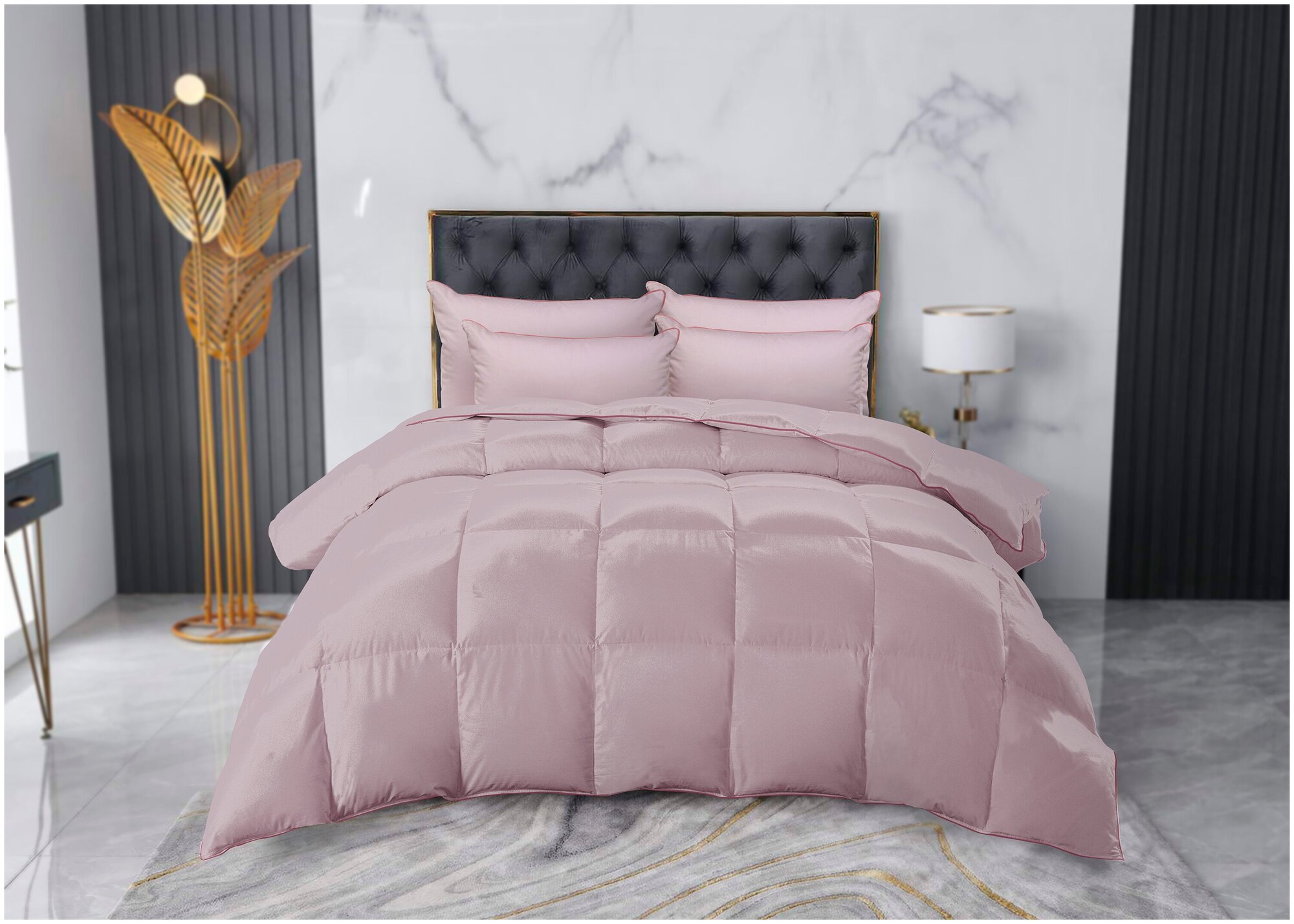 Одеяло натуральное, пухоперовое Kariguz Special Pink, 150х200, гусиный пух перо, легкое, всесезонное - фотография № 8
