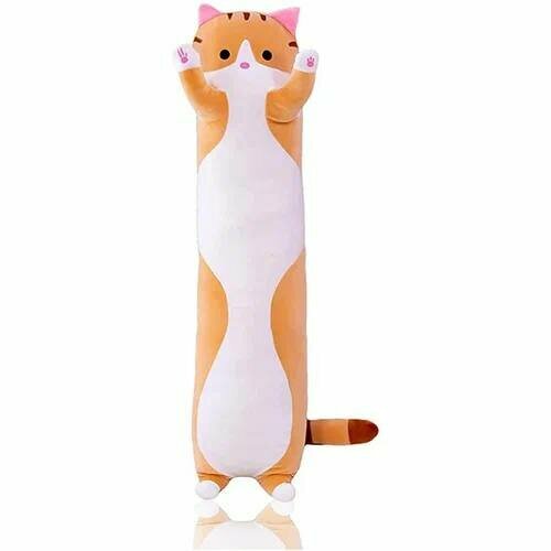 Мягкая игрушка - подушка Кот длинный. 130 см. Мягкий кот - батон антистресс. Кот подушка багет рыжий.
