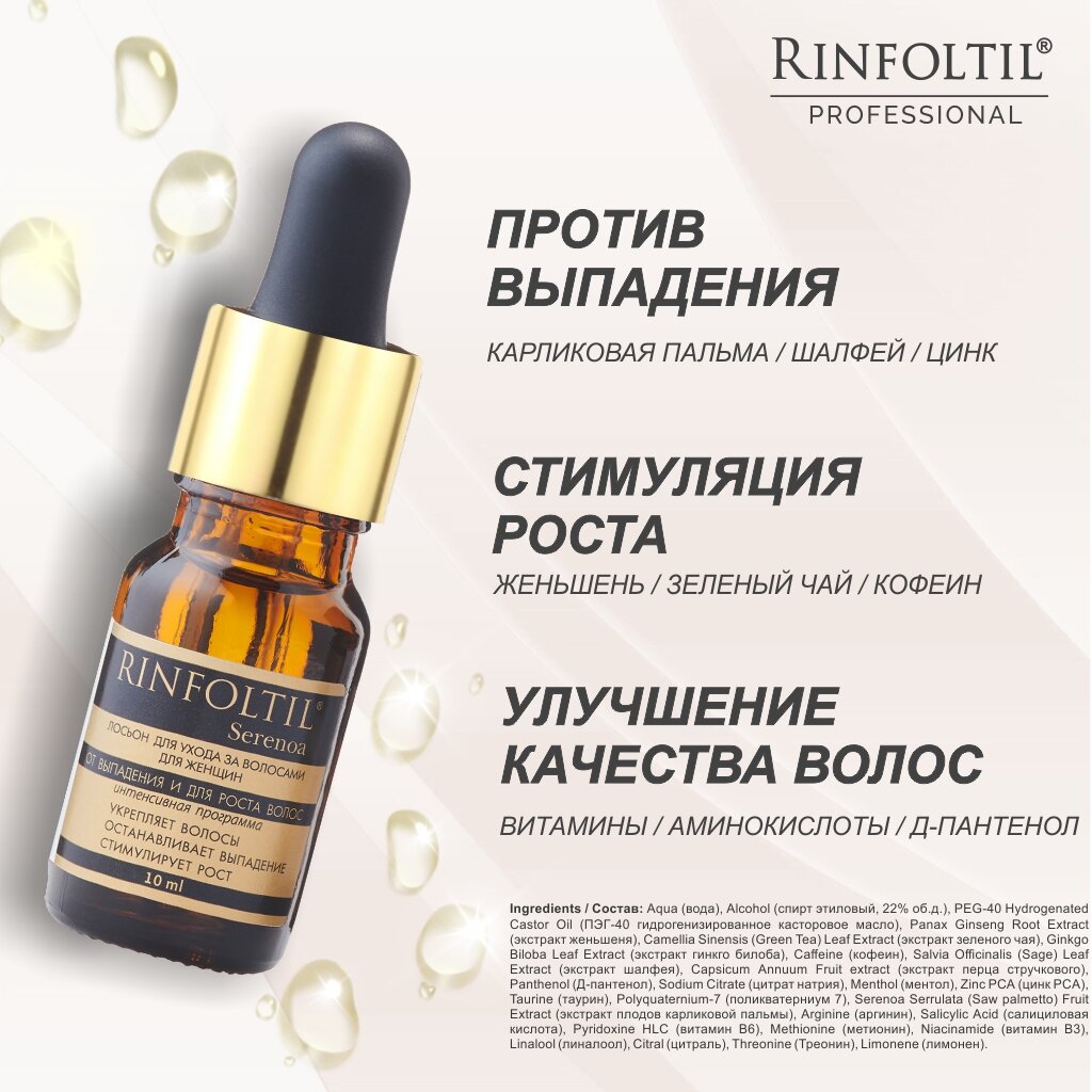 Ринфолтил Сереноа лосьон для женщин Rinfoltil Serenoa for Women фл. 10мл №10 Вектор-Медика АО - фото №7