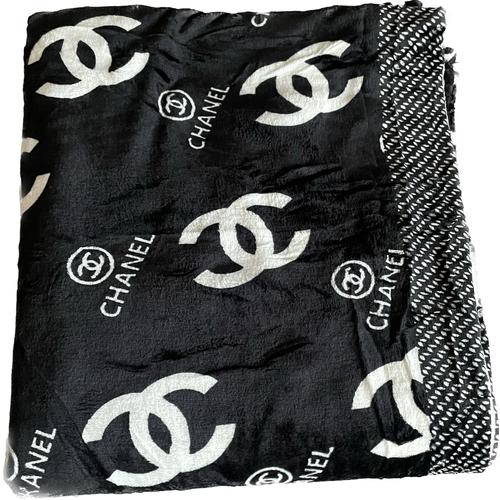 Плед CH флисовый 230X210 см бело-черный