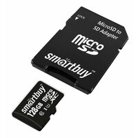 Micro SDXC карта памяти Smartbuy 128GB Class 10 UHS-1 (с адаптером SD)