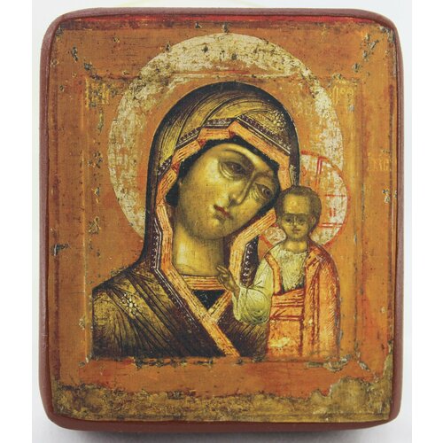 Икона Божией Матери Казанская, деревянная иконная доска, левкас, ручная работа, (Art.1200_3Мм)