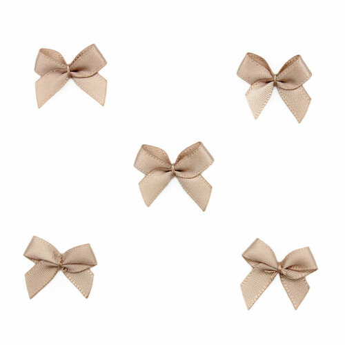 Бантик пришивной для декора Arta-F, 22*23 мм, D2040/BAD06AA (168 серебристый пион), 20 шт