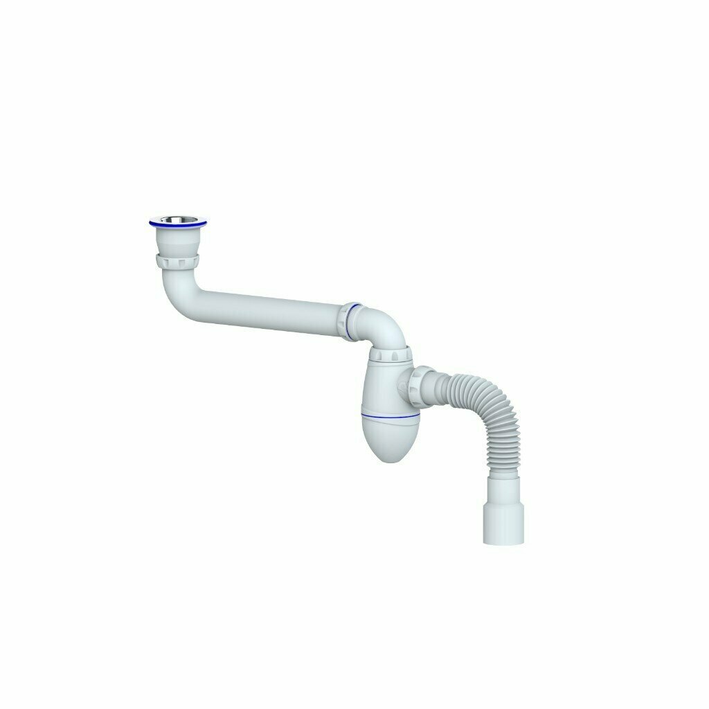 фото Сифон для тюльпана, умывальника, со смещением, Unicorn, АС 21