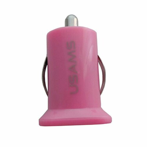 Автомобильное зарядное устройство USB Usams (2 порта/2000mA) <розовый>