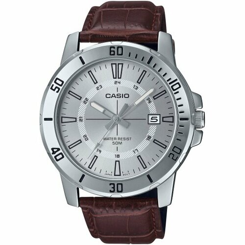 наручные часы casio collection японские наручные часы casio collection mtp vd01l 7c серебряный коричневый Наручные часы CASIO Collection MTP-VD01L-7C, коричневый, серебряный