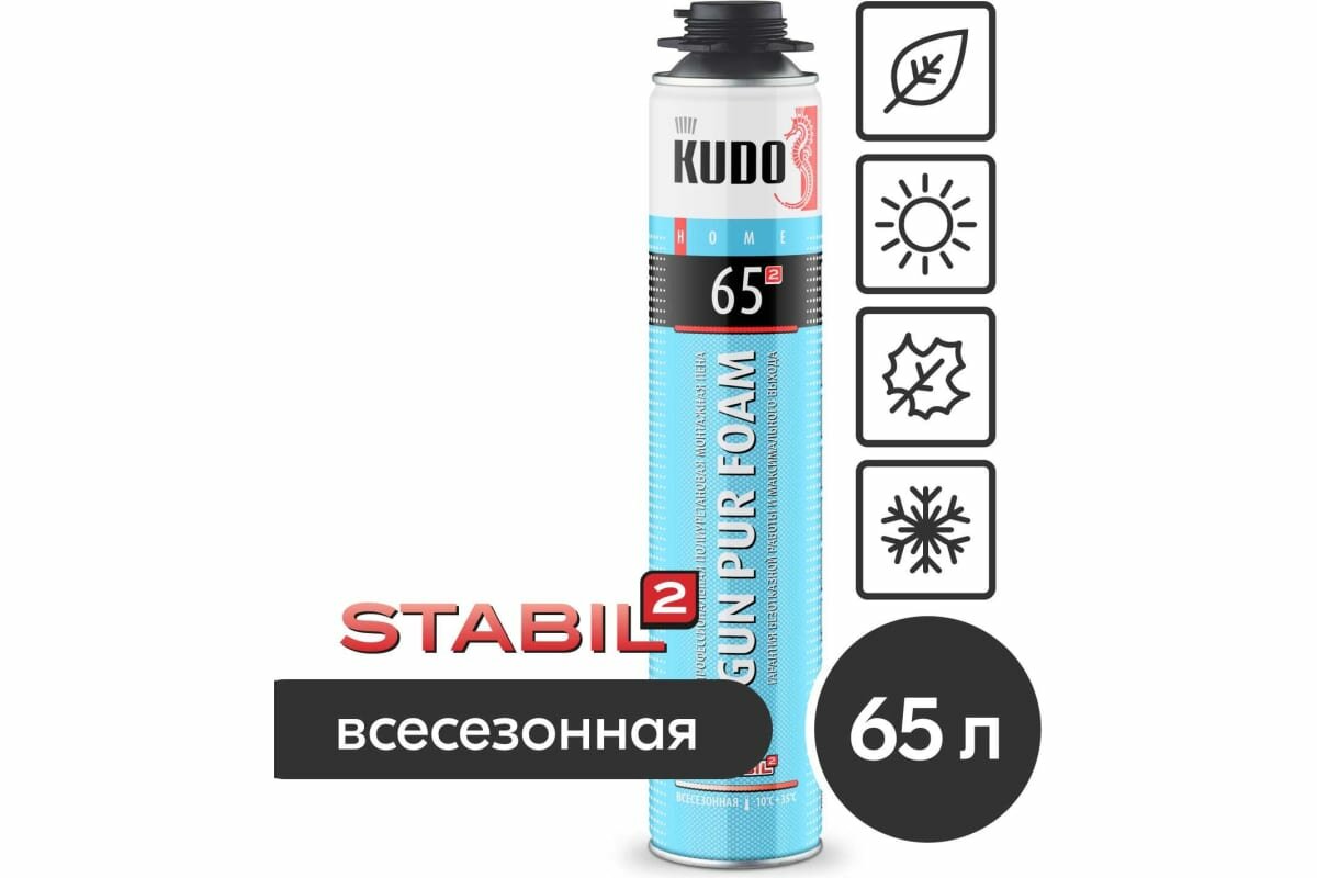 KUDO KUPHP10U65 Пена полиуретановая монтажная профессиональная всесезонная KUDO HOME 65 - фото №4