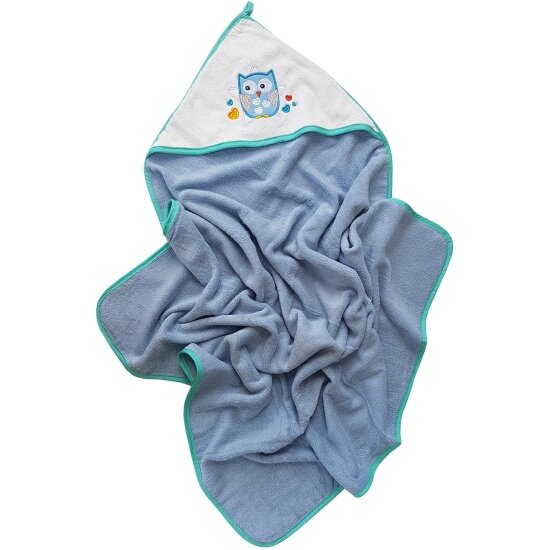 Полотенце для купания Uviton 0028/02 Little owl сине-серое 90х90 см