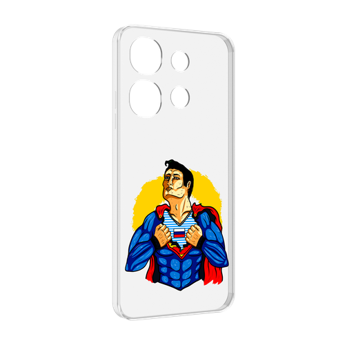 Чехол MyPads русский супермен для Tecno Spark Go 2023 (BF7) / Tecno Smart 7 задняя-панель-накладка-бампер