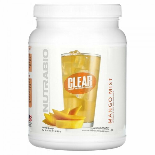 Nutrabio Labs, Clear Whey Protein Isolate, Mango Mist, 1.1 lb (489 g)