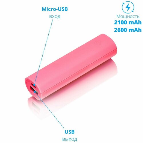 Внешний аккумулятор Bonbon, арт. PB03, 2600mAh, розовый 10шт