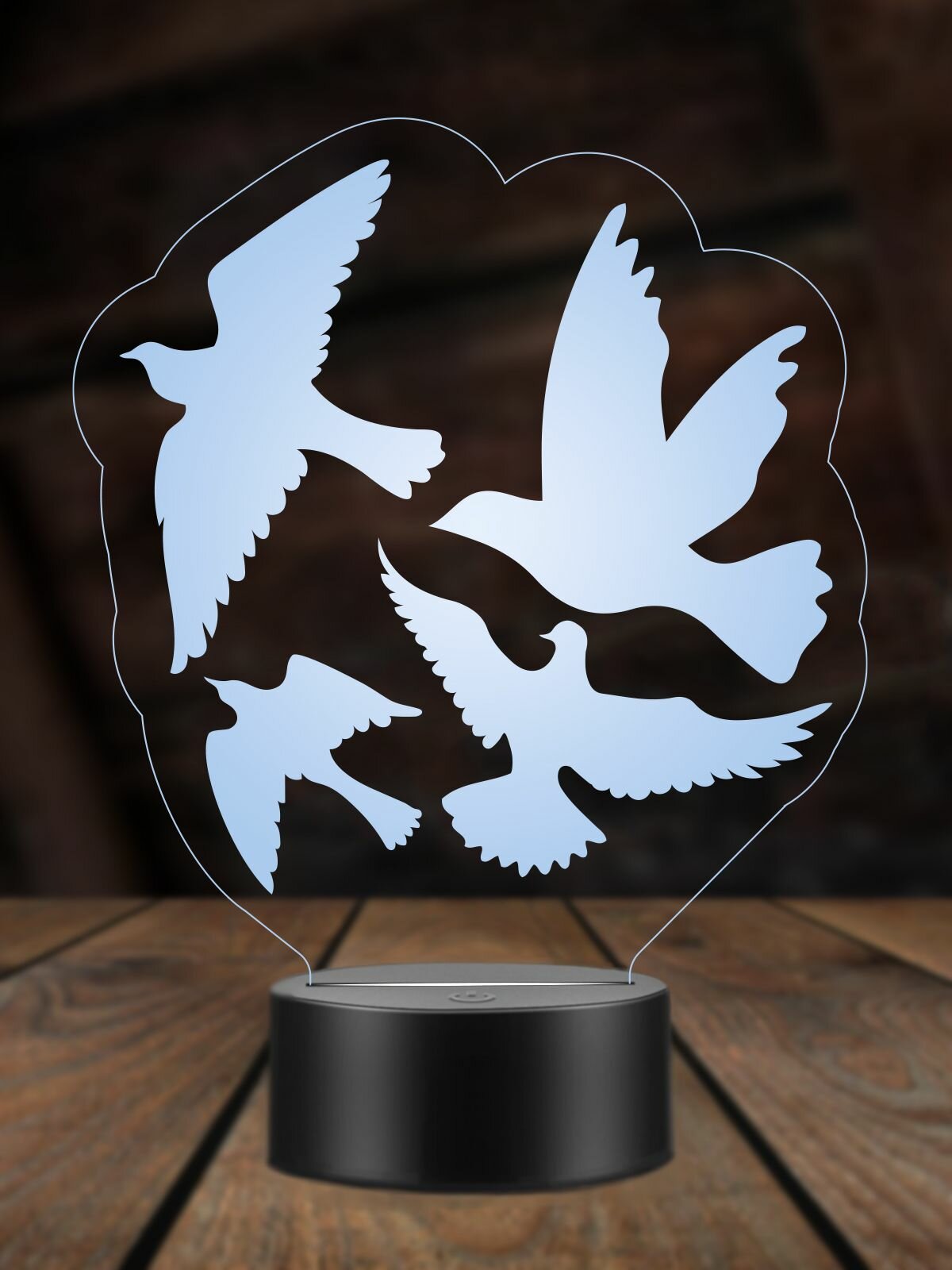 Ночник Птицы ночная лампа 3Д светильник голуби