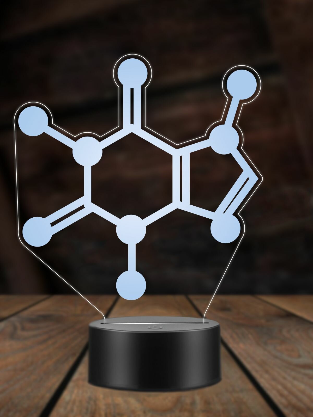 Ночник Молекула Кофеина, ночная лампа, 3Д светильник, химическая формула