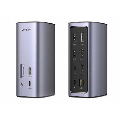 Док-станция UGREEN CM555 USB-C, серый