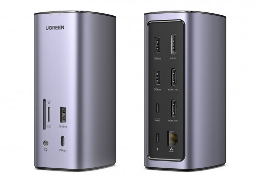 Док-станция Ugreen CM555 USB-C, серый