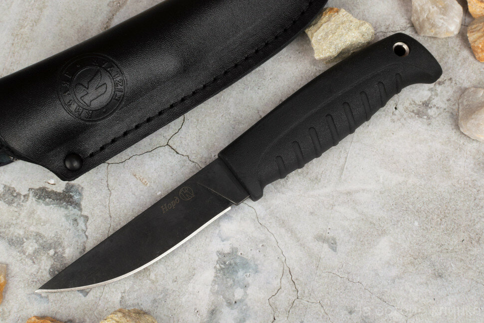 Разделочный нож "Норд" AUS-8, черный, эластрон