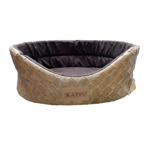 Katsu Лежак овальный №3 Skaj искусственная кожа (коричневый) 52*46*19 см