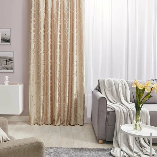 Штора на ленте «Лайт» 200x310 см цвет бежевый