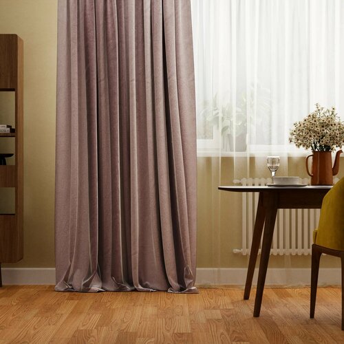 Штора на ленте блэкаут Cashmere 200x300 см цвет розовый