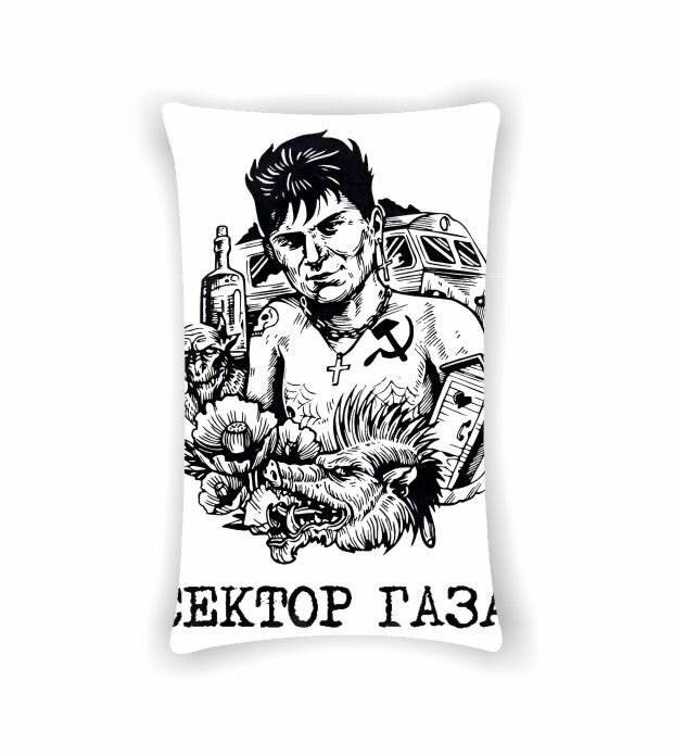 Подушка Сектор Газа, Юрий Хой №40, Картинка с одной стороны