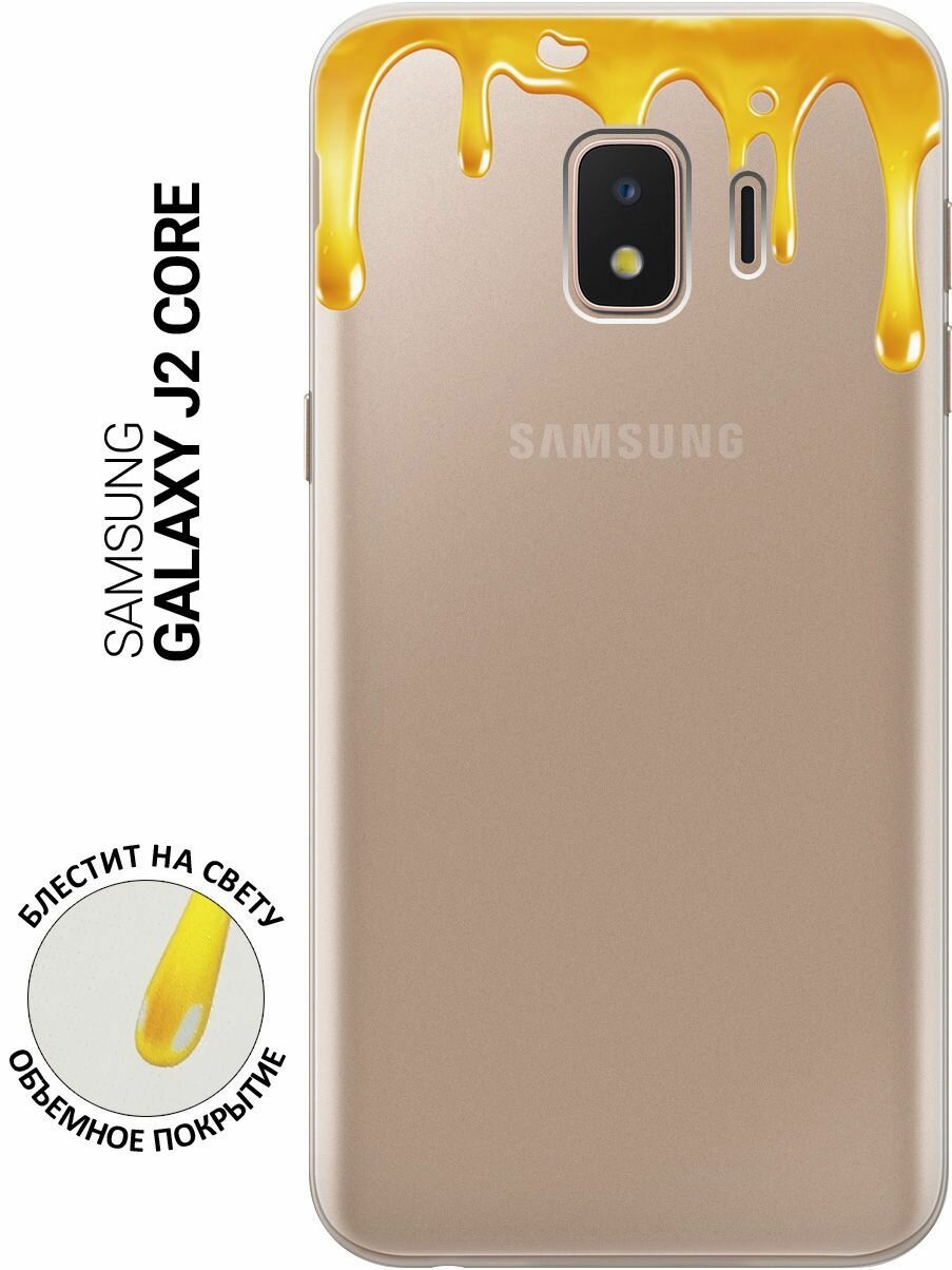 Силиконовый чехол на Samsung Galaxy J2 Core / Самсунг Джей 2 Кор с 3D принтом "Honey" прозрачный