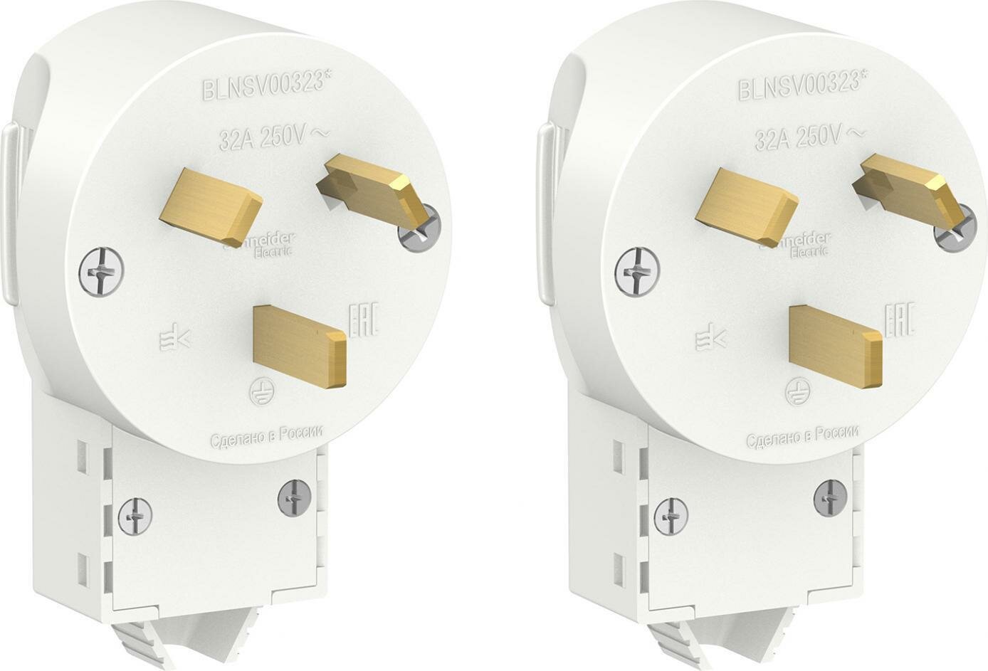 фото Вилка силовая переносная Schneider Electric Blanca 2Р+N 32А пластиковая IP20 (комплект из 2 шт)