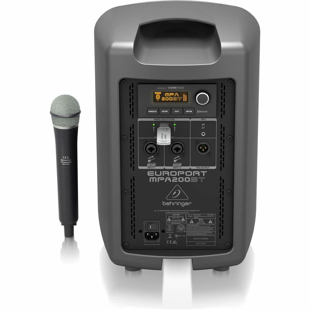 Портативная акустическая система BEHRINGER MPA200BT - 200Вт, Bluetooth (в комплекте цифровой беспроводной микрофон) — фото 1