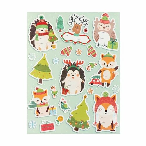 Наклейки новогодние для подписи подарков 35,5*24 см