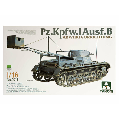 1012 Takom Немецкий легкий танк Pz.Kpfw.I Ausf.B (1:16) 1 35 scale die cast resin manufacturing world war ii tank accessories model tiger i pz kpfw vi accessories set