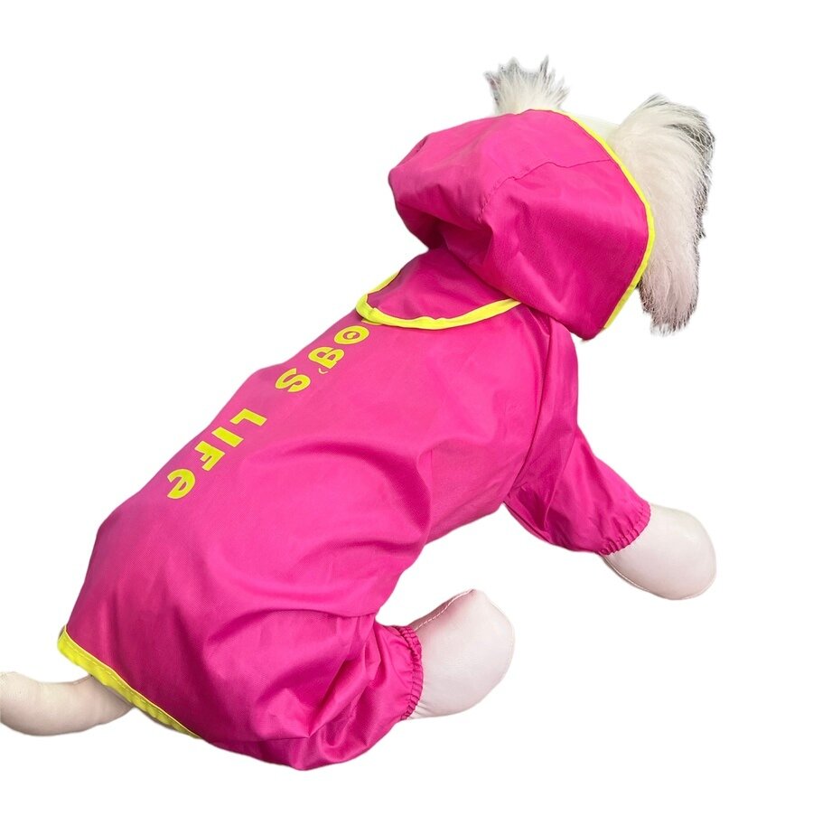 Дождевик-пыльник для собак "DOG LIFE" - цвет ярко-розовый, размер 10(S)