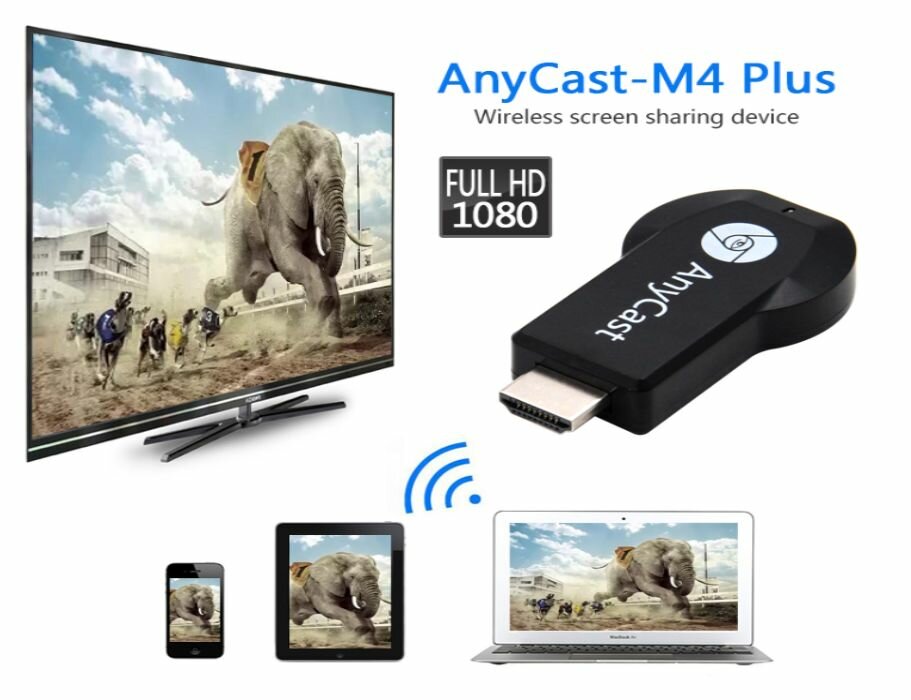 HDMI адаптер для телевизора,медиаплеер-ресивер, Беспроводной Wi-Fi дисплей, ТВ-приемник, адаптер, AnyCast M9 Plus, HDMI-совместимый