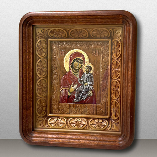 Икона Божия Матерь (на бересте, в киоте) органайзер резной