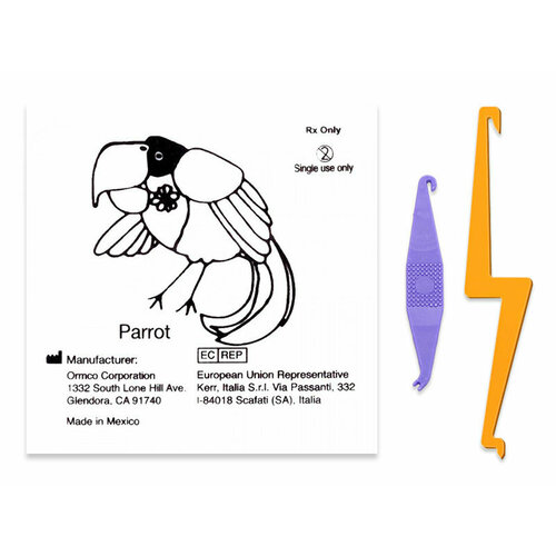 Ormco Parrot резиновая тяга для брекетов Попугай 5/16" (7,94 мм) 2 Oz с крючками для фиксации