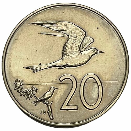 Острова Кука 20 центов 1987 г. каймановы острова 5 центов 1987 г