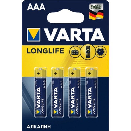 Батарейки Varta LONGLIFE LR03 AAA BL4 Alkaline 1.5V (4103) (4/40/200)