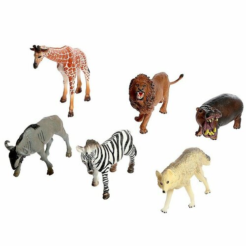 Набор животных Зоомир Звери Африки, 6 фигурок набор животных звери африки 4 фигурок зоомир