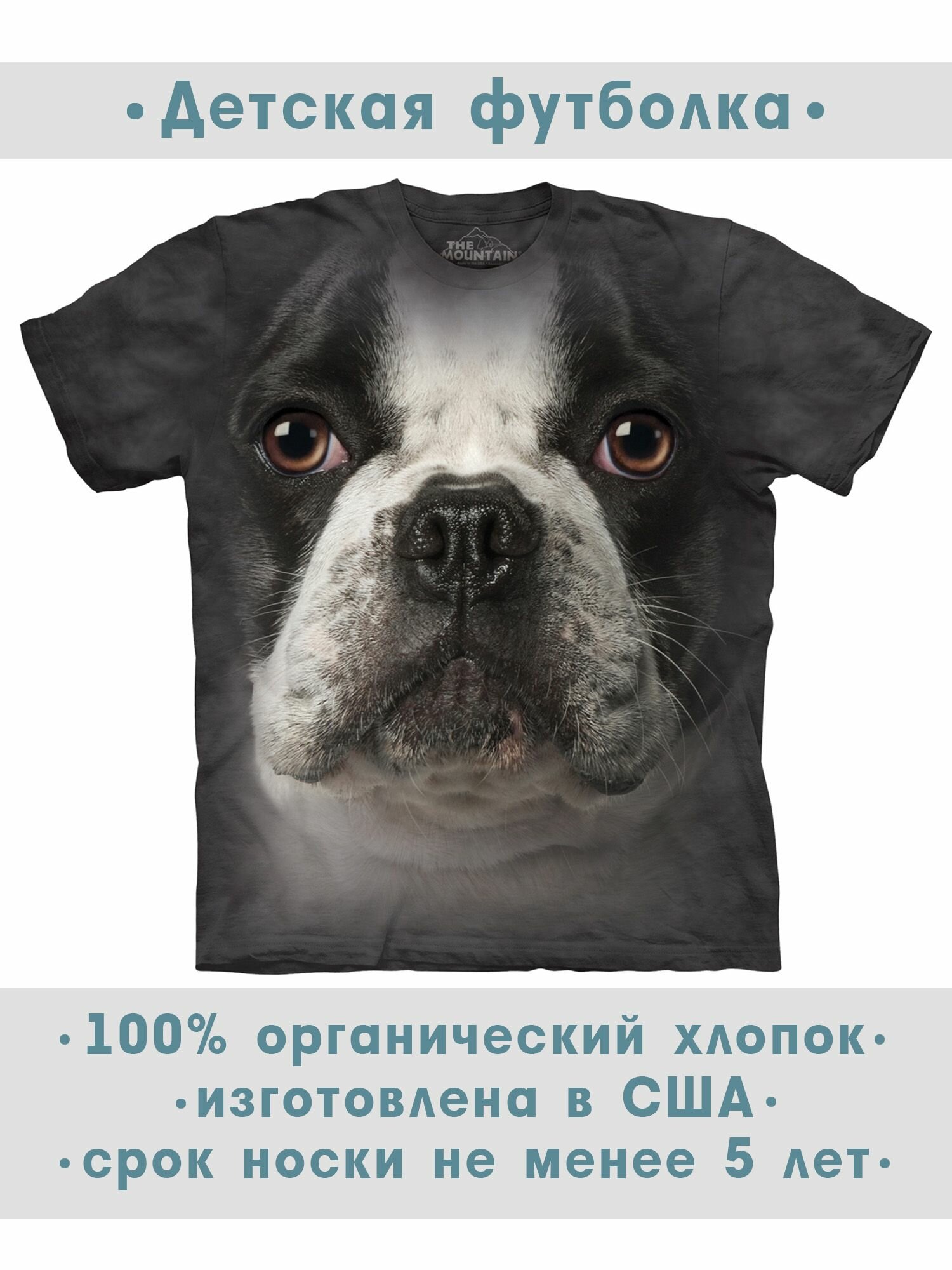 Футболка детская The Mountain "French Bulldog Face"