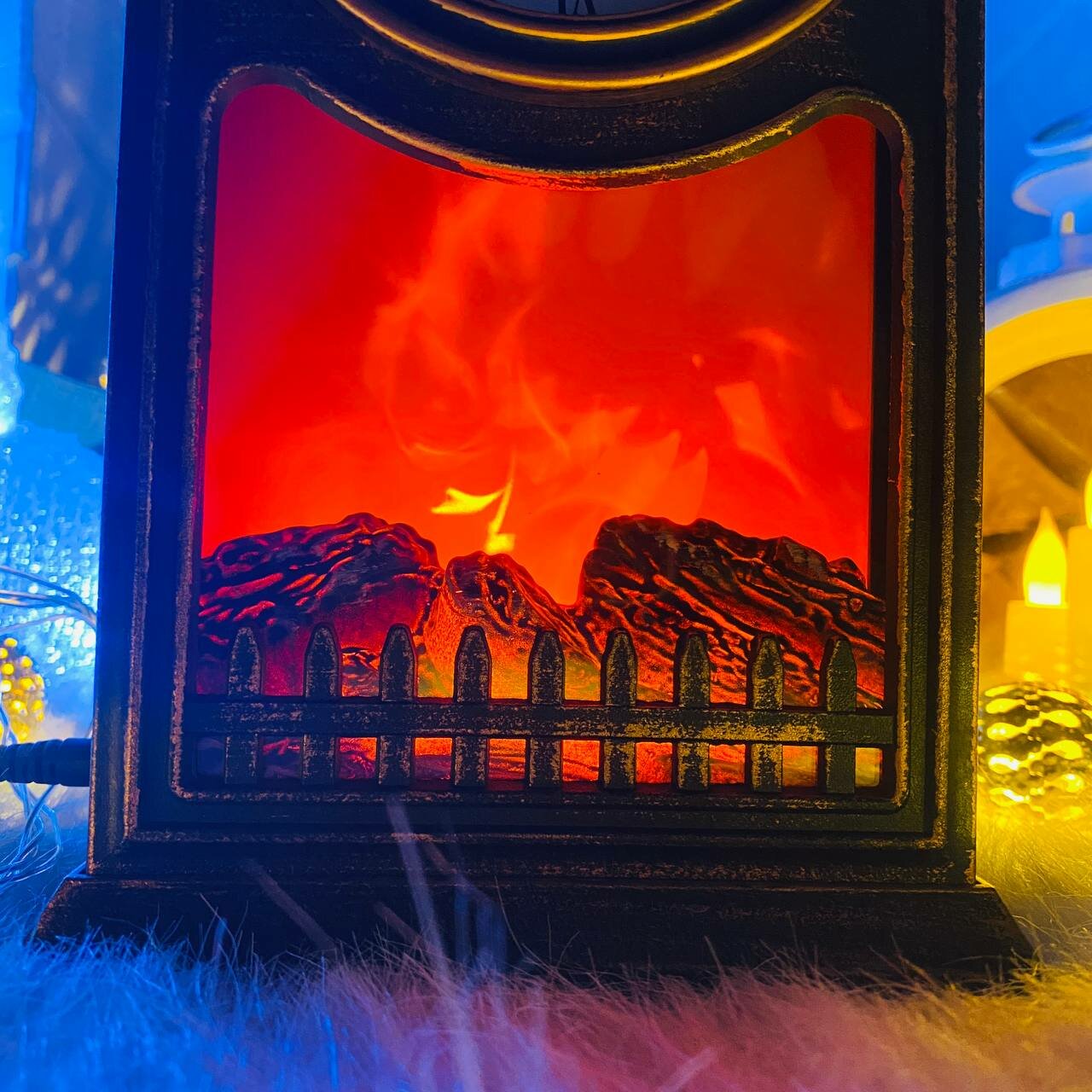 Электрокамин- светильник декоративный с эффектом огня, высотой 24 см - фотография № 3