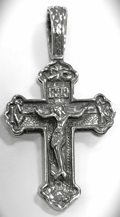 Славянский оберег, крестик Эстерелла, серебро, 925 проба, оксидирование, размер 3 см.