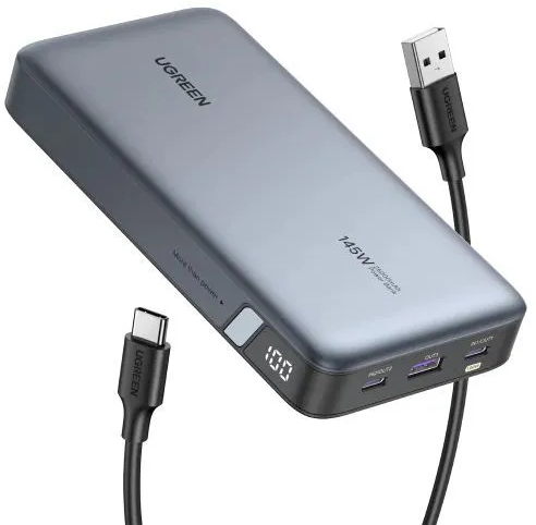 Внешний аккумулятор Ugreen PB205, 25000mAh, PD145W, 2хType-C +1хUSB-A , тёмно-синий — фото 1