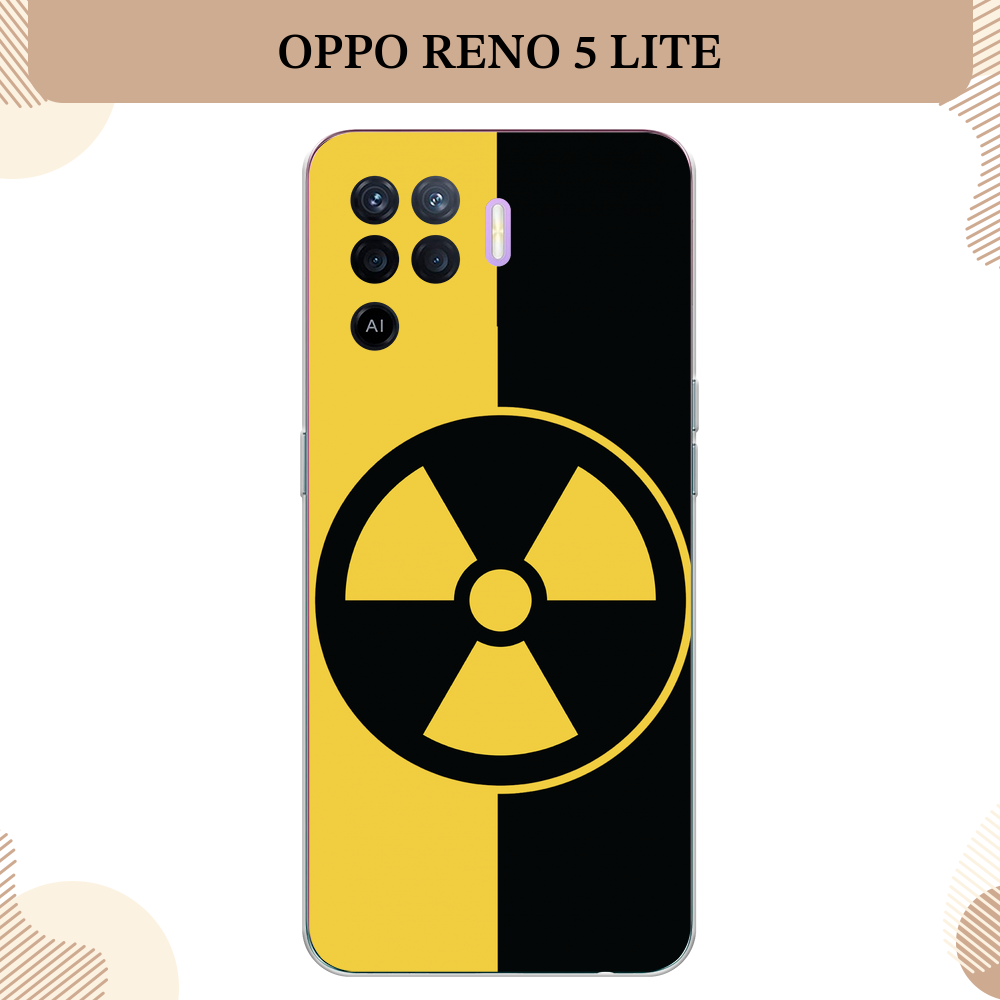 Чехол на Oppo Reno 5 Lite / Оппо Рено 5 Лайт с принтом Эмблема черно-желтая