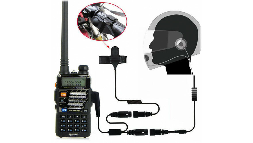 Гарнитура BAOFENG Helmet Kit Full Face Motorcycle Headset Earpiece Mic, 2 Pin M-plug — фото 2
