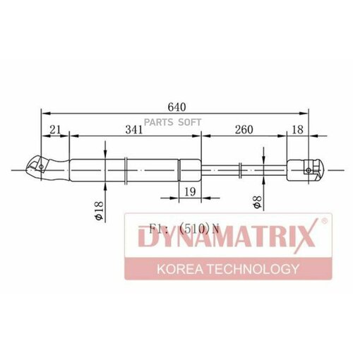 Амортизатор багажника Dynamatrix-Korea DGS0421VG для Mercedes M-CLASS W163