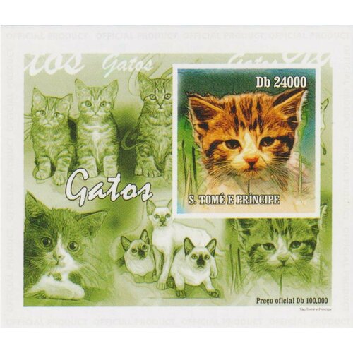 Почтовые марки Сан-Томе и Принсипи 2010г. Котята Кошки MNH почтовые марки сан томе и принсипи 1981г международный год ребенка картины с кошками кошки картины дети mnh