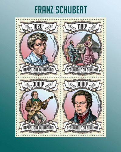 Почтовые марки Бурунди 2013г. "Франц Шуберт" MNH