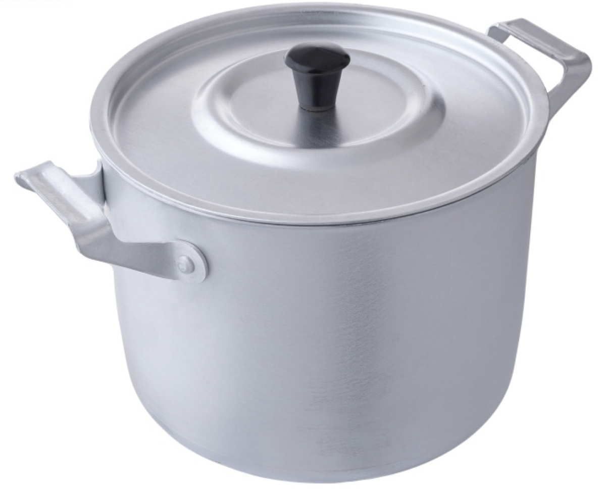 Кастрюля алюминиевая Завод Демидовский с крышкой серая 10л / посуда для газовых и электрических плит