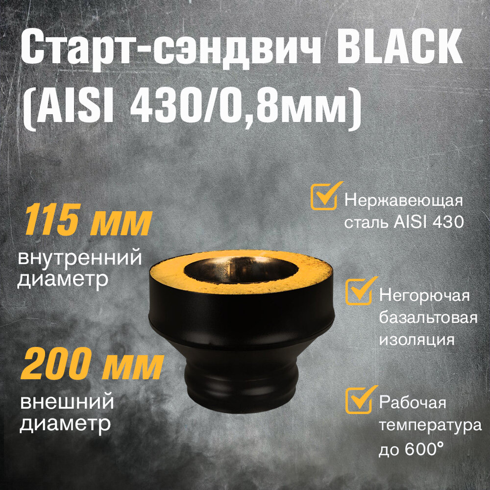 Старт-сэндвич BLACK (AISI 430/08мм) (115х200)