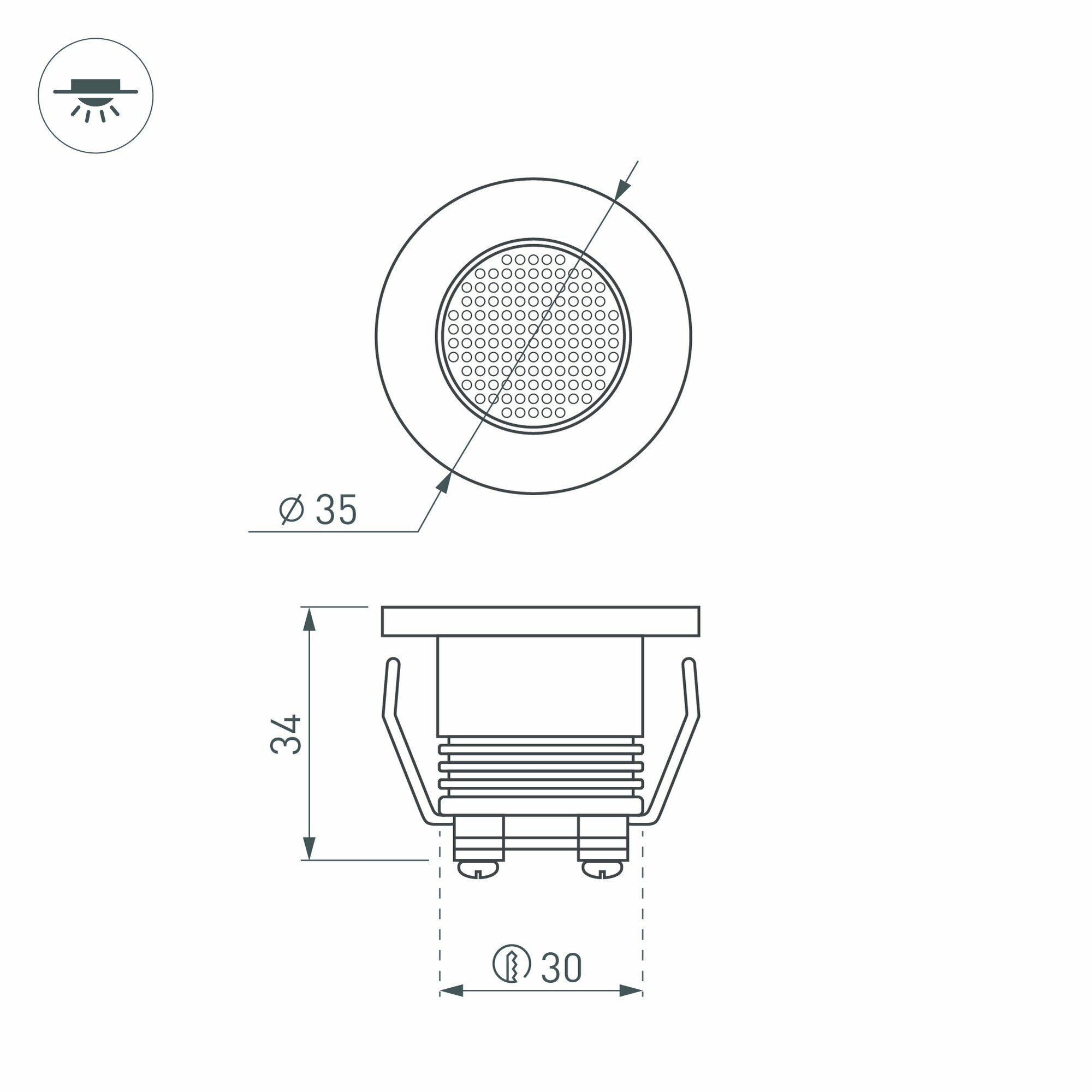 020751 Светодиодный светильник LTM-R35WH 1W White 30deg (Arlight, IP40 Металл, 3 года)